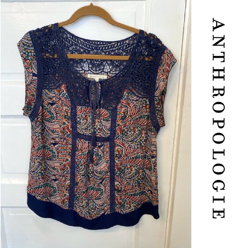 Anthropologie Daniel Rainn Paisley Blouse - Petite Large